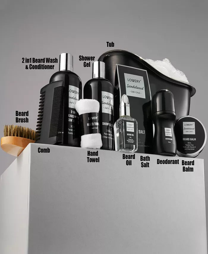 Lovery - Men'S 10-Pc. Sandalwood Self-Care Grooming Gift Set