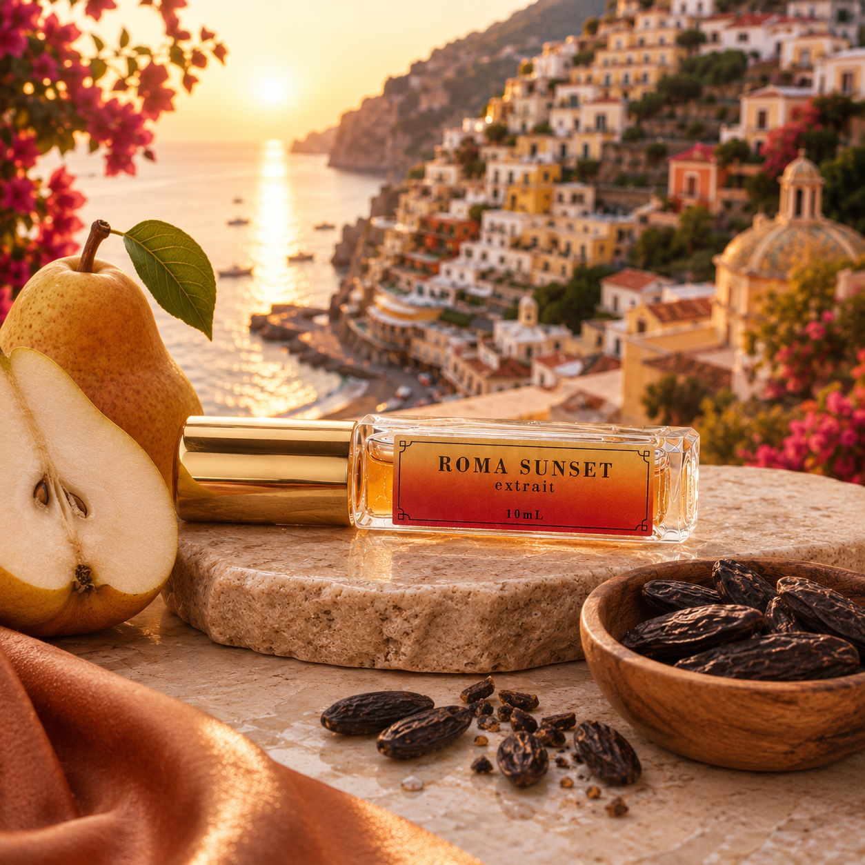 Roma Sunset Dark Vanilla | Pear | Tonka Bean Roma Parfum — Luxury Extrait de Parfum | Lasting Fragrance for Women & Men