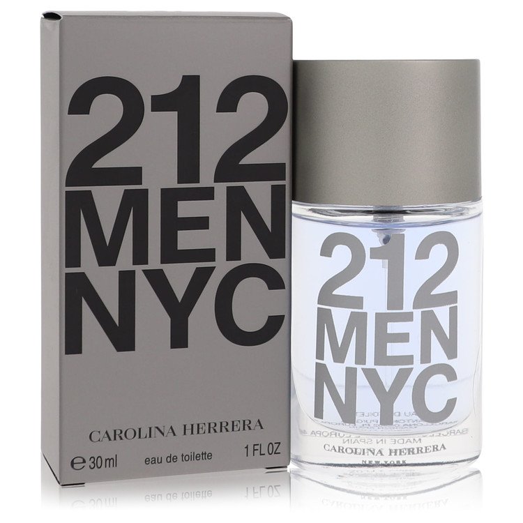Carolyn Herrera 212 Eau De Toilette spray bottle with new packaging, featuring a sleek design and branding on the cap and label.