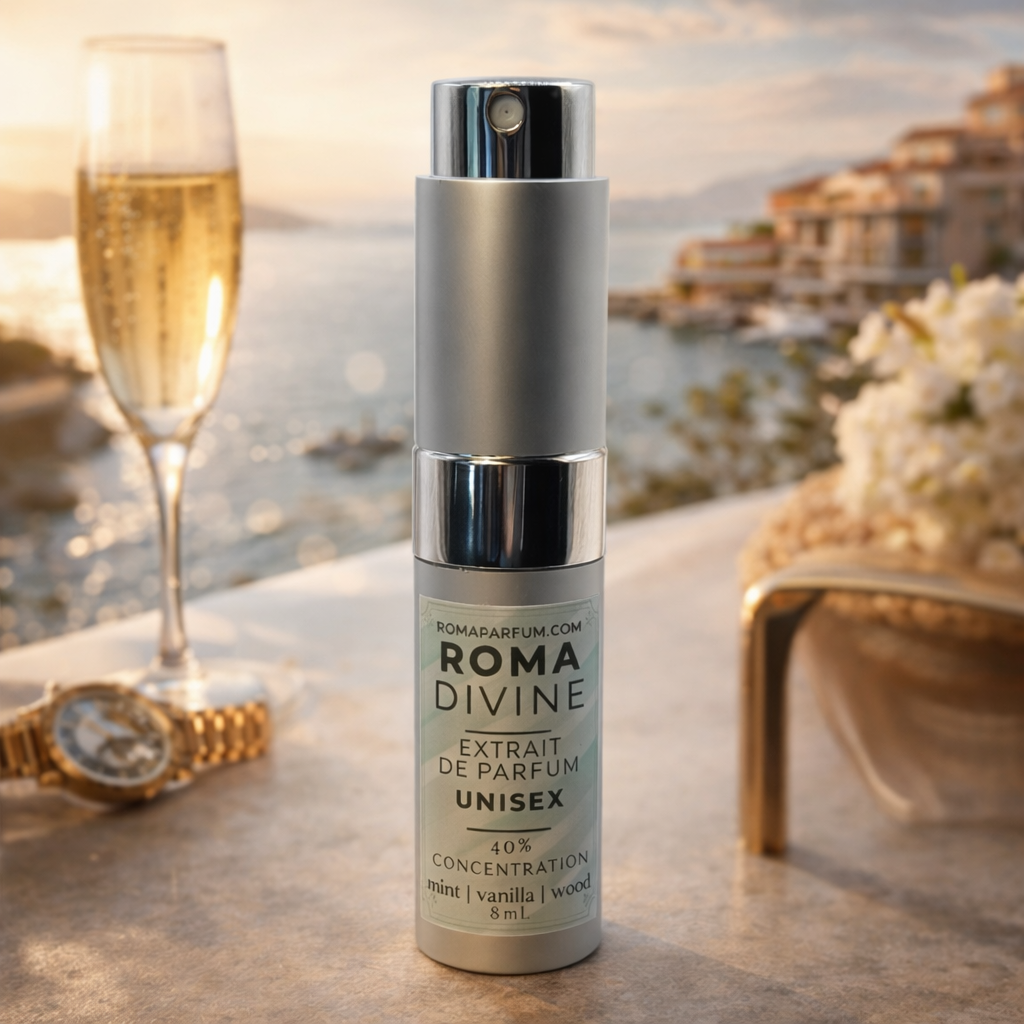 Roma Divine Extrait Mint l Vanilla | Wood Unisex Luxury Fragrance Roma Parfum — Luxury Extrait de Parfum | Lasting Fragrance for Women & Men