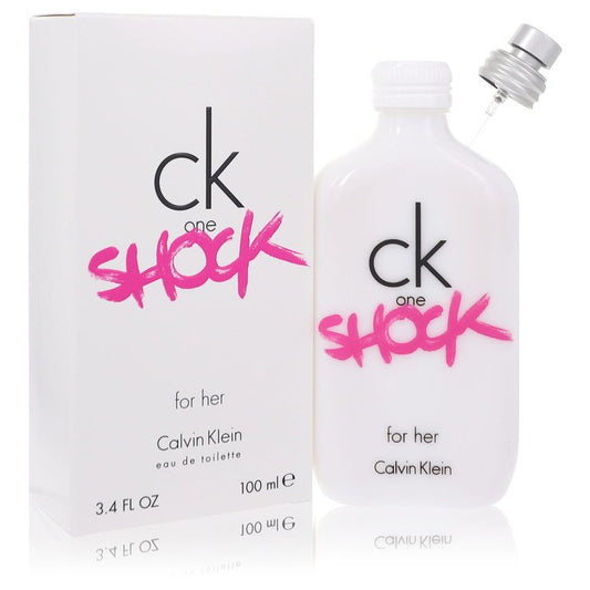 Calvin Klein CK One Shock Eau De Toilette spray with sleek bottle design and vibrant label, ideal for modern fragrance wearers.