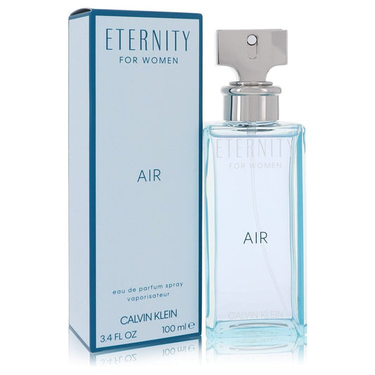 Calvin Klein Eternity Air Eau De Parfum Spray bottle with elegant packaging and a sleek design.