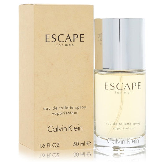 Calvin Klein Escape Eau De Toilette Spray bottle with sleek packaging and minimalist design.