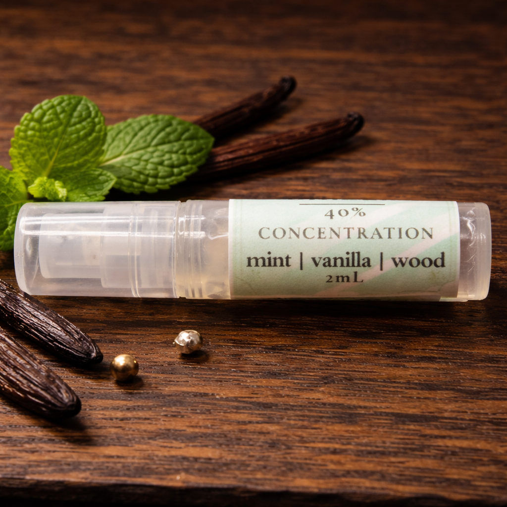 Roma Divine 2mL Extrait de Parfum Sample (40% Oil) – Unisex Mint, Vanilla & Wood Roma Parfum — Luxury Extrait de Parfum | Lasting Fragrance for Women & Men