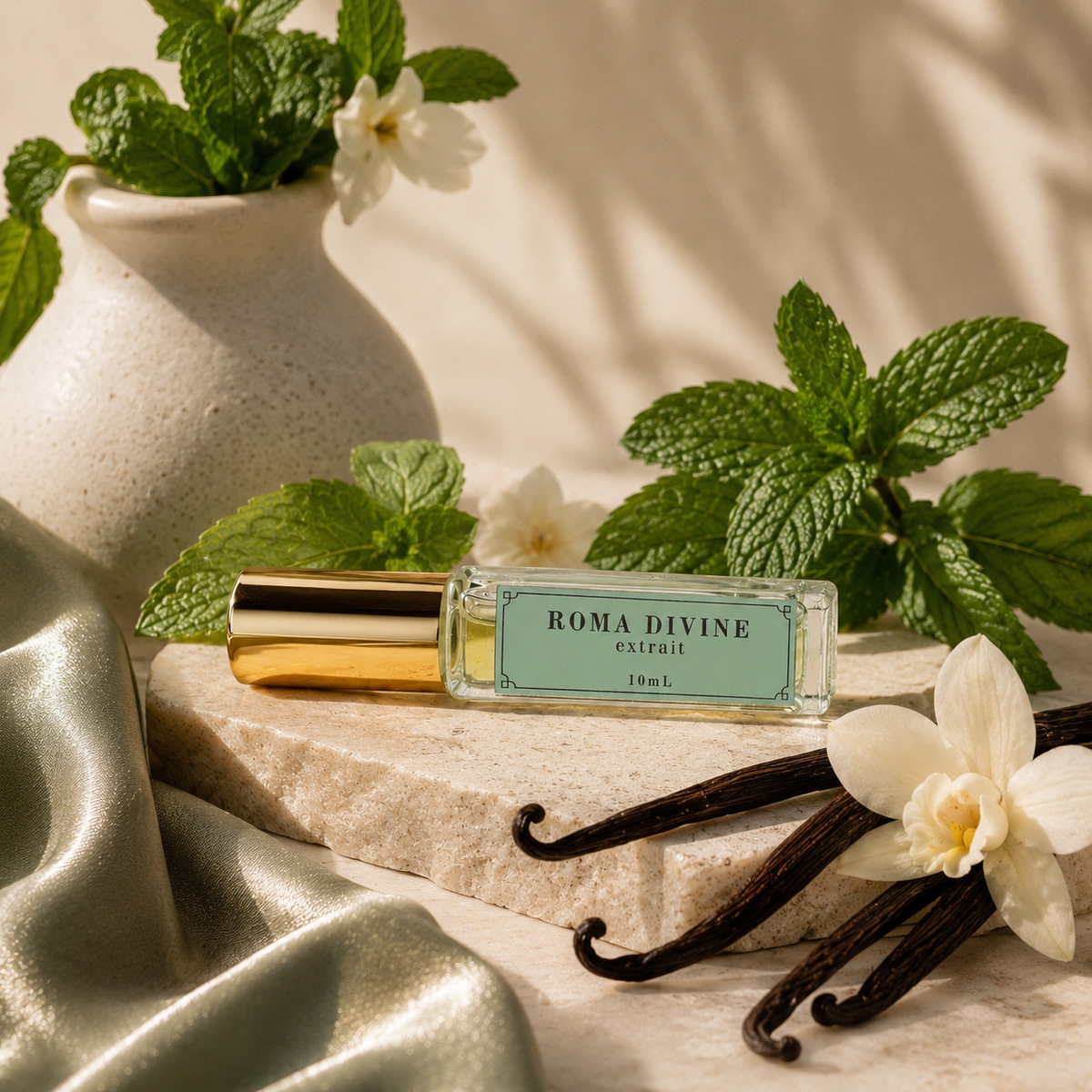 Roma Divine Extrait Mint l Vanilla | Wood Unisex Luxury Fragrance Roma Parfum — Luxury Extrait de Parfum | Lasting Fragrance for Women & Men