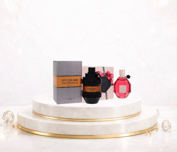 Viktor & Rolf Spicebomb Extreme 3.4oz + Viktor & Rolf Flowerbomb Ruby Orchid 3.4oz - OPULENTIA 