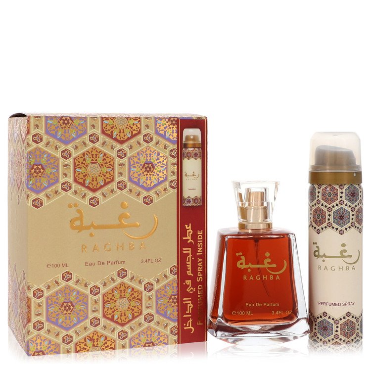 Lattafa Raghba Eau De Parfum Spray Plus 1.7 oz Deodorant Spray By Lattafa - OPULENTIA 