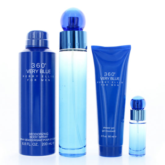 Perry Ellis 360 Very Blue by Perry Ellis, 4 Piece Gift Set for Men Perry Ellis