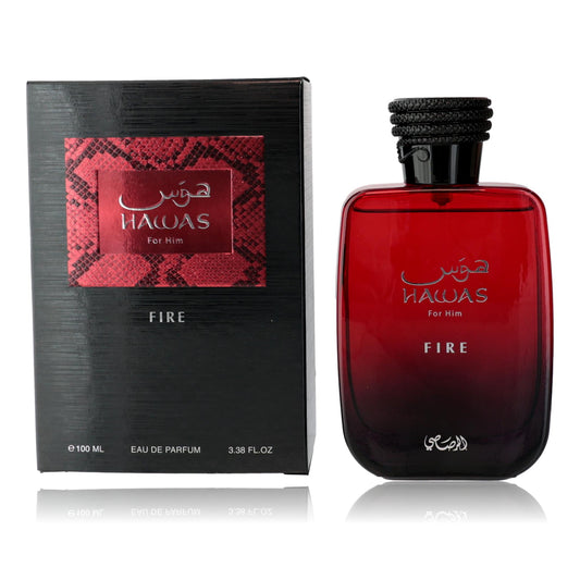 Hawas Fire by Rasasi, 3.3 oz Eau De Parfum Spray for Men Rasasi