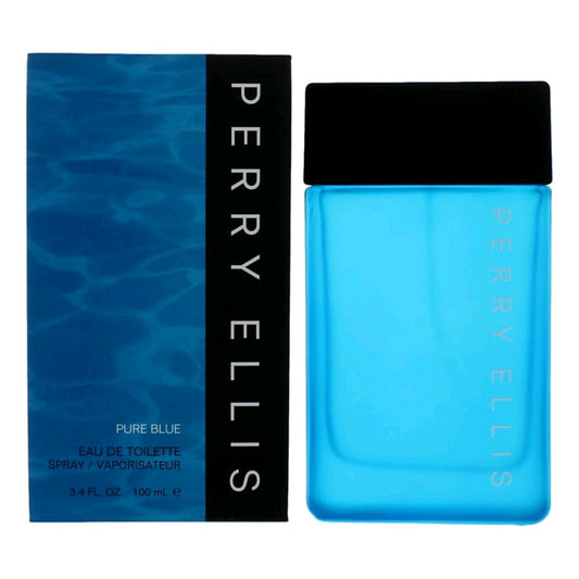 Pure Blue by Perry Ellis, 3.4 oz Eau De Toilette Spray for Men Perry Ellis