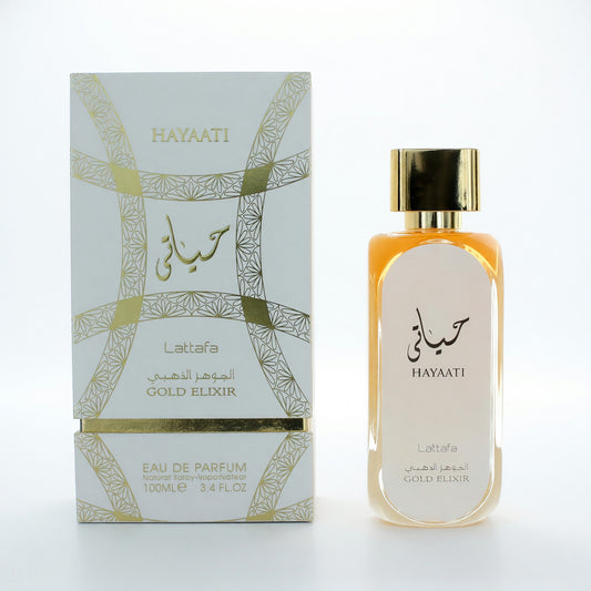 Hayaati Gold Elixir by Lattafa, 3.4 oz Eau De Parfum Spray for Unisex Lattafa