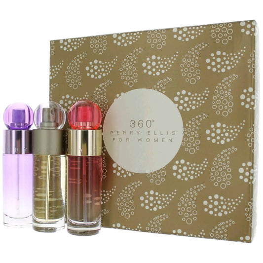 Perry Ellis 360 by Perry Ellis, 3 Piece Variety Set for Women Perry Ellis