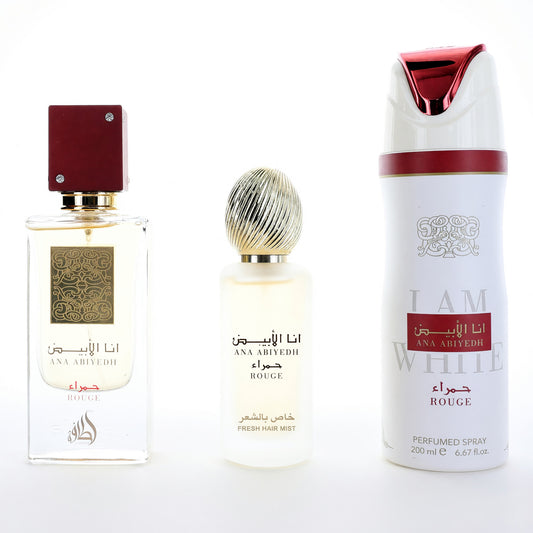 Ana Abiyedh Rouge by Lattafa, 3 Piece Gift Set for Unisex Lattafa
