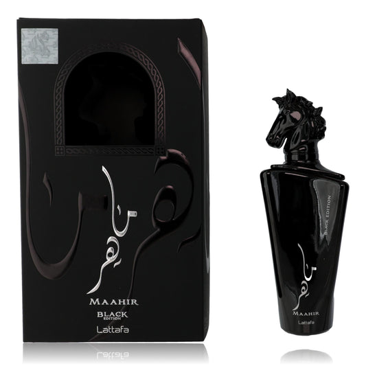 Maahir Black Edition by Lattafa, 3.4 oz Eau de Parfum Spray for Unisex Lattafa
