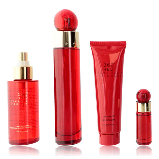 Perry Ellis 360 Red by Perry Ellis, 4 Piece Gift Set for Women Perry Ellis