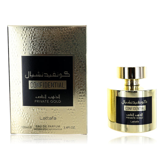 Confidential Private Gold by Lattafa, 3.4 oz Eau de Parfum Spray for Unisex Lattafa