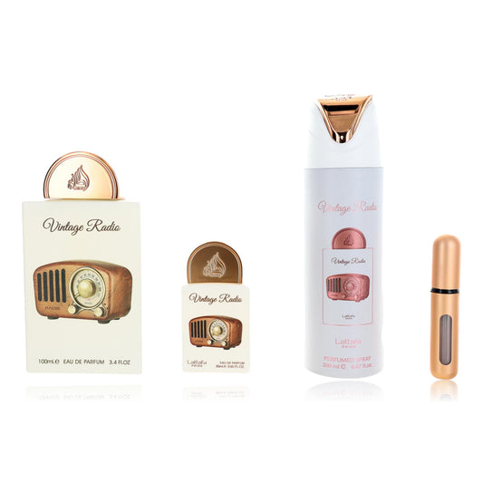 Vintage Radio by Lattafa, 3 Piece Gift Set for Unisex Lattafa
