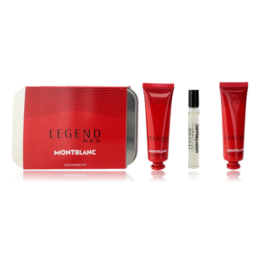 Mont Blanc Legend Red by Mont Blanc, 3 Piece Grooming Kit for Men Mont Blanc