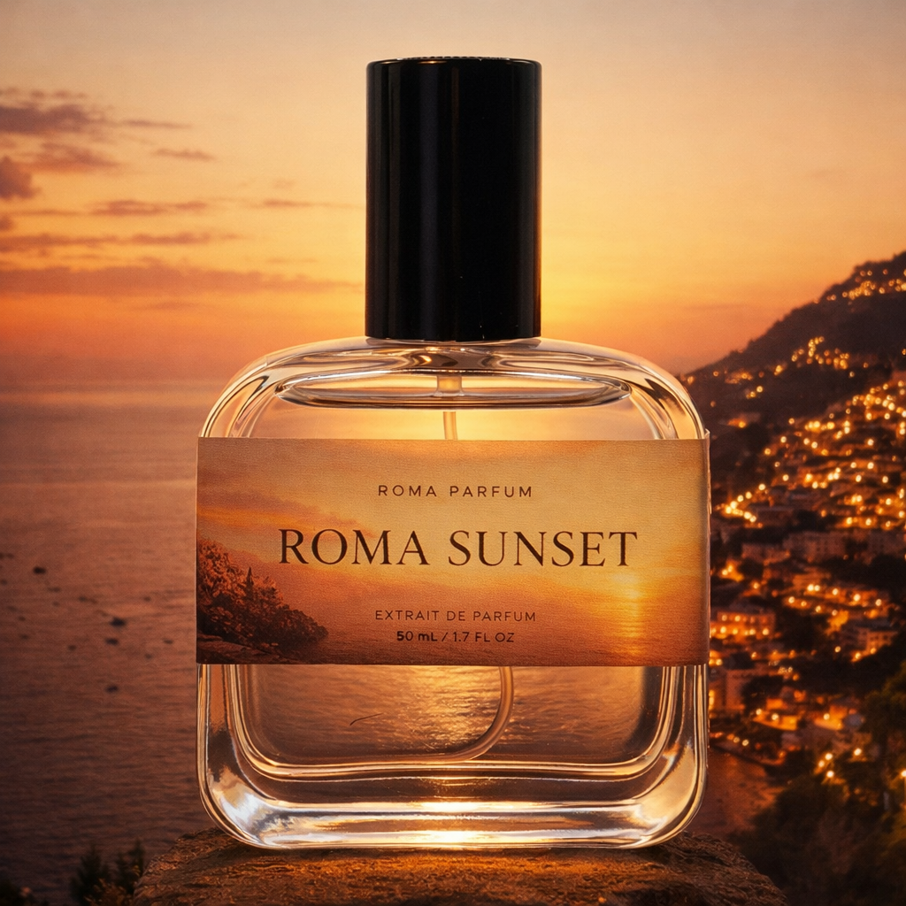 Roma Sunset Dark Vanilla | Pear | Tonka Bean Roma Parfum — Luxury Extrait de Parfum | Lasting Fragrance for Women & Men